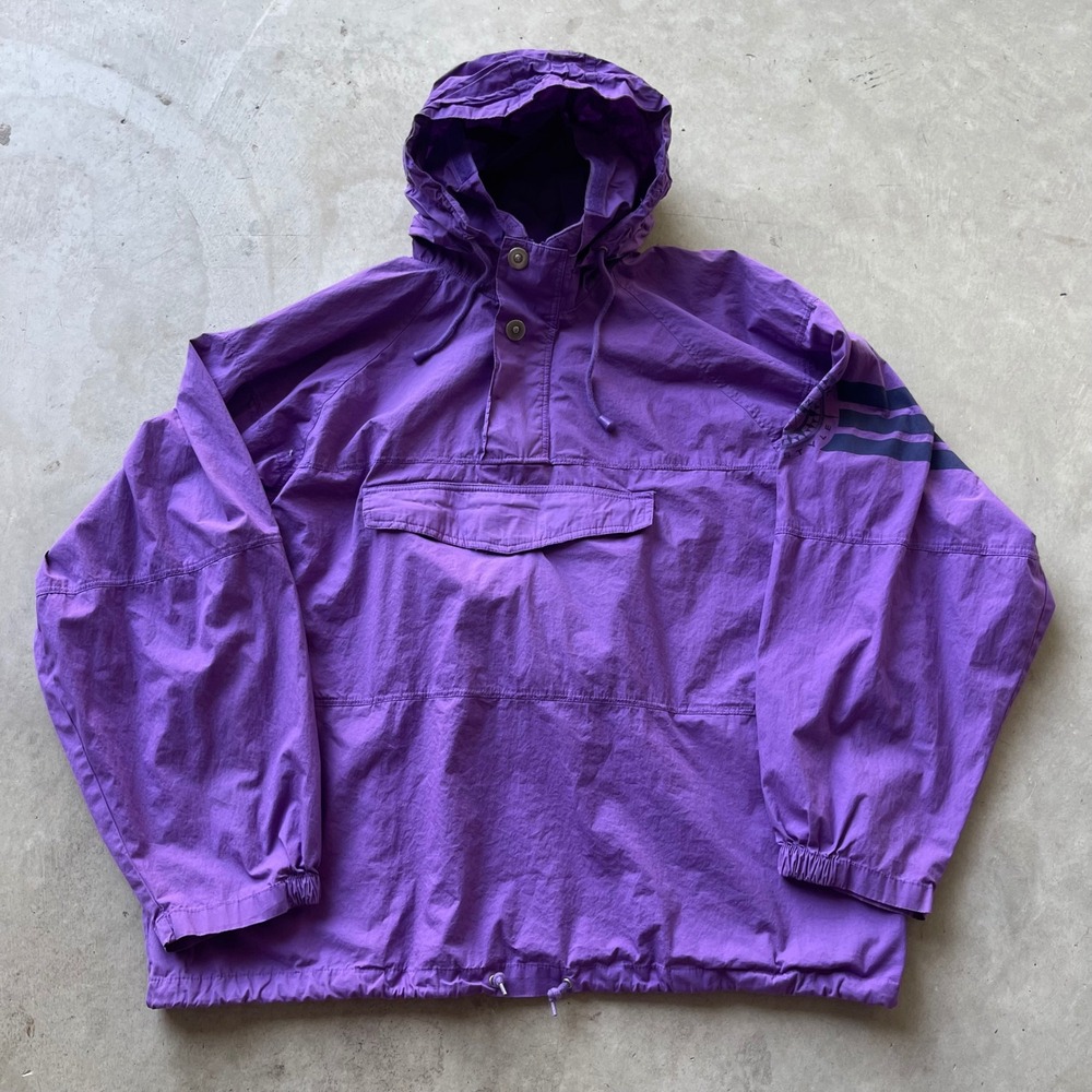 Vintage Gap Purple Anorak Windbreaker Hooded Pullover Jacket Mens XL Cotton